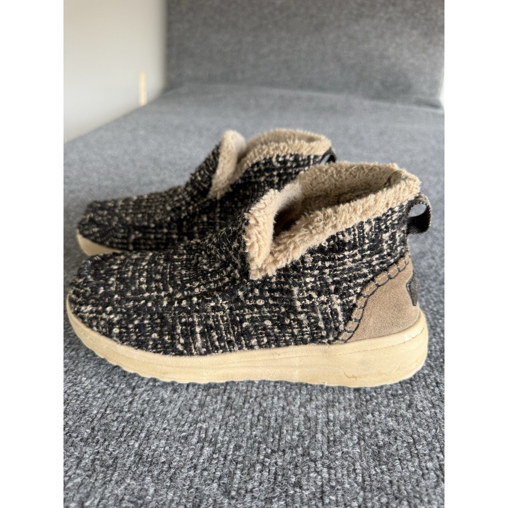 Hey dude Denny Ankle tweed booty shoes size women women's beige/black #3-2